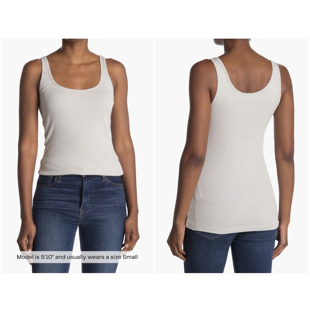 $60 James Perse Ribbed Knit Tank Size 2 Medium SALT